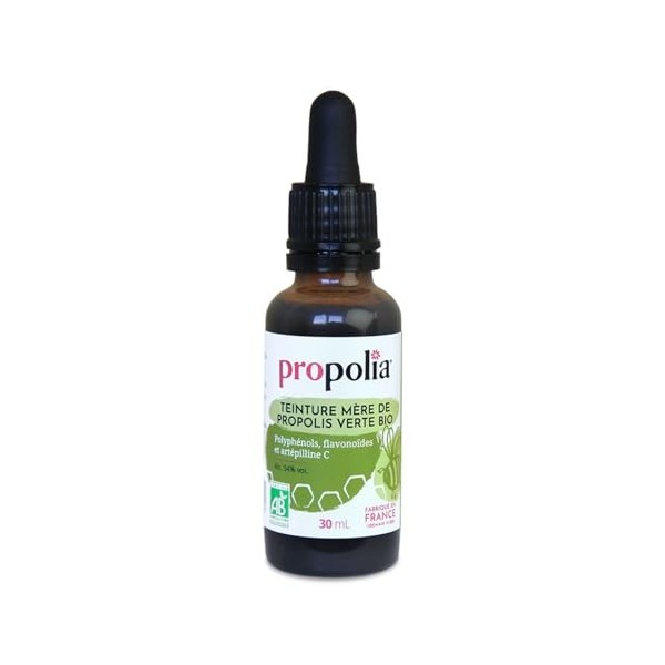 PROPOLIA - Teinture mère Propolis Verte Bio - Immunité & Défenses Naturelles - Haute Concentration 21% - Sans gluten - Fabr