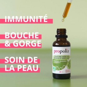 PROPOLIA - Teinture mère Propolis Verte Bio - Immunité & Défenses Naturelles - Haute Concentration 21% - Sans gluten - Fabr