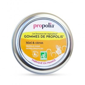 PROPOLIA - Bio - Gommes de Propolis, Miel & Citron - Apaise la gorge et rafraîchit l’haleine - Complément alimentaire - 100% ...
