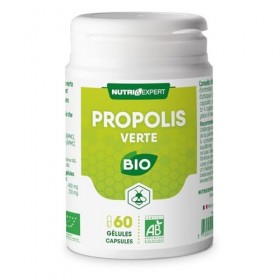 NUTRI EXPERT- Propolis Verte Bio 60 gélules - Renforce les défenses naturelles - Extrait de Baccharis et poudre de Caroube - 