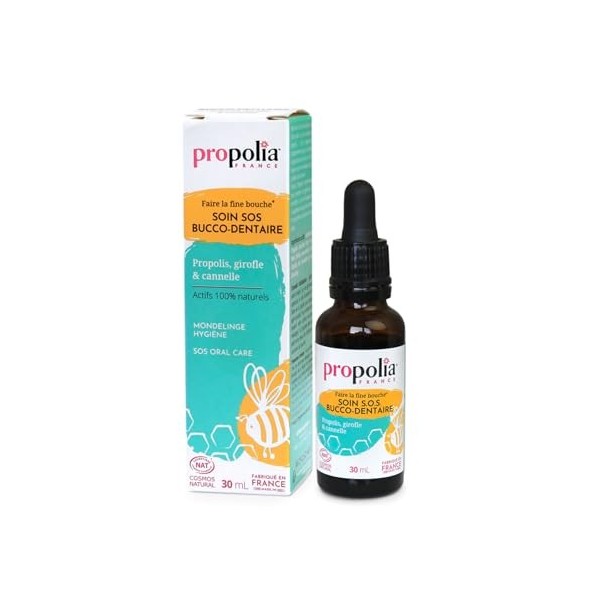 PROPOLIA - Soin SOS Bucco-Dentaire - Assainit et apaise gencives et sphère buccale - Propolis, Miel, Cannelle & Girofle - 100