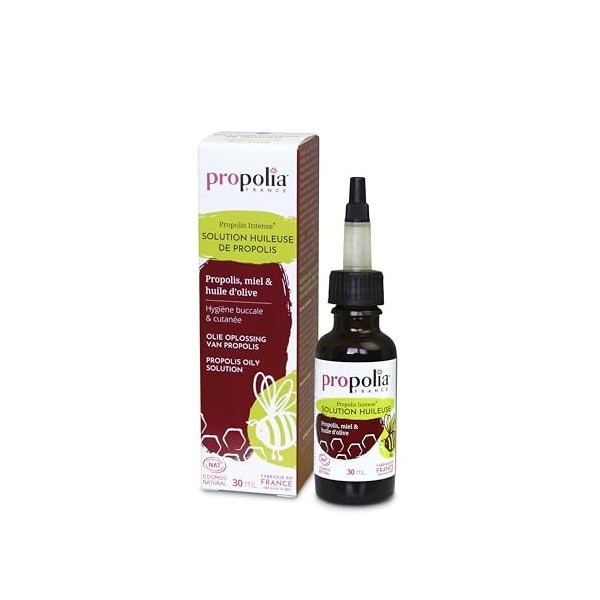 PROPOLIA - Bio - Solution huileuse de Propolis - Apaise et assainit peaux irritées et rougeurs - Propolis, Miel & Huile dOli