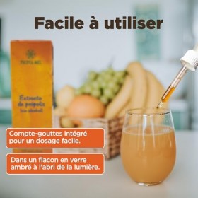 Propol-mel | Extrait de Propolis sans Alcool | 50 ml | 100% Naturel | Sans Gluten | Sans Sucre | Goût Doux | Pour la Gorge et