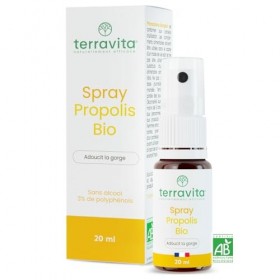 Spray Propolis Bio | 20 ml | Apaise la Gorge | Extrait de Propolis Large Spectre concentré en Polyphénols et Enrichi en Miel 