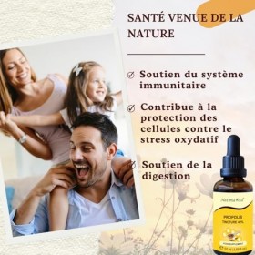 Teinture mère de Propolis 40% – 50 ml – Pure à forte dose de propolis gouttes – 100% naturel - Extrait de propolis - NatimaVi...