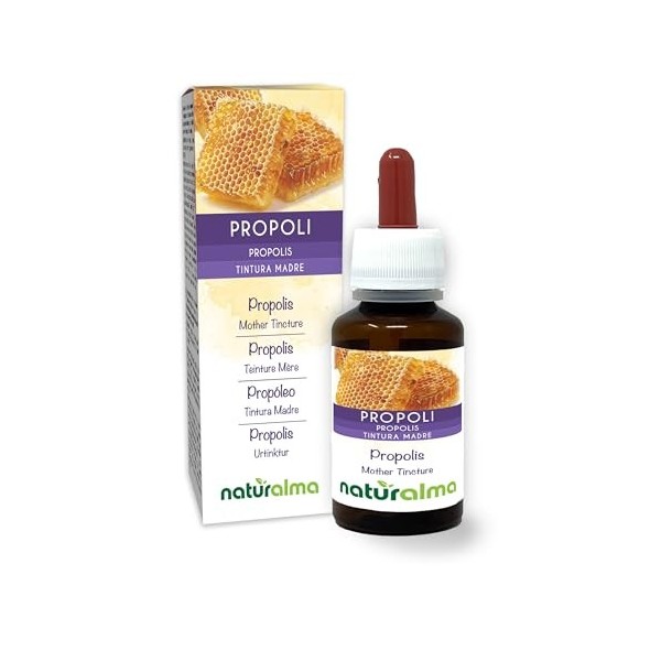 Propolis Propolis résine Teinture Mère sans alcool Naturalma - Extrait liquide gouttes 60 ml - Complément alimentaire Propolis