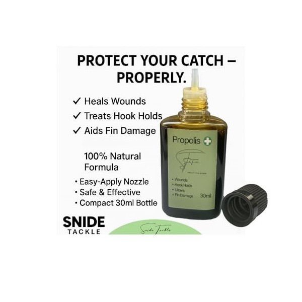 Snide Tackle Propolis Carp Wound Care – Traitement sûr et naturel des poissons pour une récupération sans stress – Guérit rap