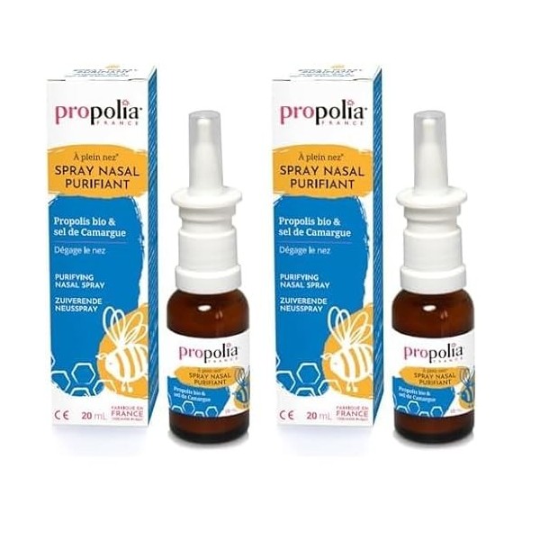 PROPOLIA - Spray Nasal Purifiant - Propolis Bio/Sel de Camargue/Eucalyptus Bio/Thym Bio - Assainit et dégage les voies nasale