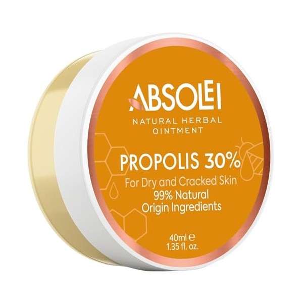 Absolei Pommade Propolis, Pommade Naturelle à 30% Propolis pour les Démangeaisons, la Peau Sèche et Craquelée, 40 ml