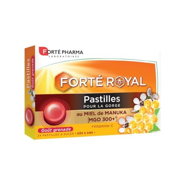 Forté Pharma - FortéRoyal Pastilles Gorge Miel de Manuka - Irritation et désagréments de la gorge, dès 6 ans - Vitamine C - 2...