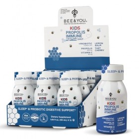 BEE and You Kids Propolis Immunitaire Night Time Shot – Probiotique, mélisse, cerise acidulée, soutien du sommeil, soutien im
