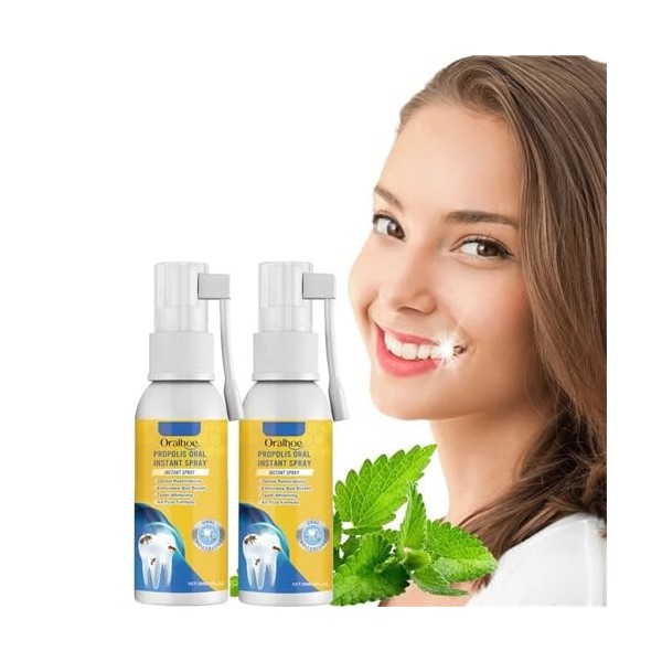 Furzero Propolis Lot de 2 sprays de traitement oral instantané à la propolis pour la santé bucco-dentaire à la propolis Bain 