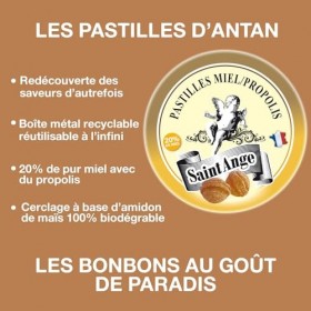 Lot 10 boites Miel Propolis Pastilles Saint-Ange Bonbons Traditionnels 100% Français Miel Propolis
