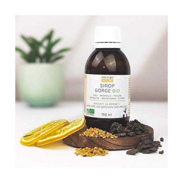 Sirop Gorge Bio - Miel, Propolis, Guimauve, Pollen - Immunité - 150ml - Fabriqué en France - ProposNature