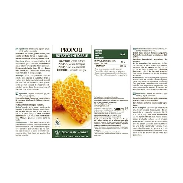 Dr. Giorgini Propolis Extrait Intégral – 200 Ml