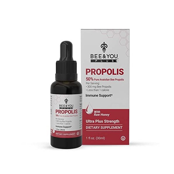Bee and You propolis 50% Extrait de liquide pur - Ultra plus puissance - soutient le système immunitaire sain - les antioxyda