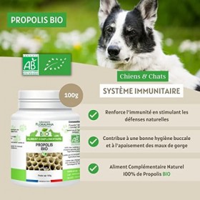 Floralpina - Propolis Bio 100g pour Chien et Chat - Hygiène buccale, Stimulation des défenses immunitaires, cicatrisation des