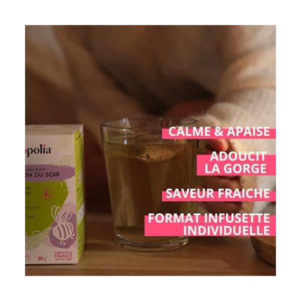 PROPOLIA - Bio - Infusion du Soir - Relaxation et sommeil - Propolis, Tilleul, Guimauve, Romarin et Oranger - Complément alim...