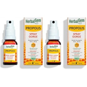 HerbalGem - Propolis Large Spectre Spray Bio - Dès sensation d’un refroidissement – 15 ML Lot de 2 Propolis