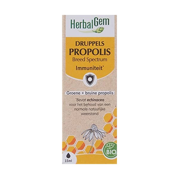 Herbalgem - Propolis Concentrée - Large Spectre Gouttes Bio - Dès les Premiers Signes du Refroidissement - 15 ml - Lemballag ...