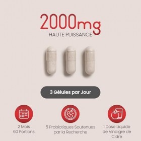 Vinaigre de Cidre de Pomme VitaBright | 2000 mg par Dose | 180 Gélules Véganes | Apple Cider Vinegar avec la Mère, Non Filtré