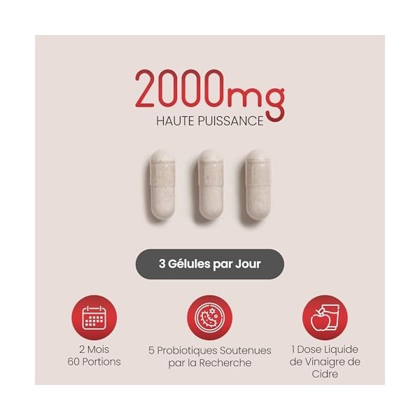 Vinaigre de Cidre de Pomme VitaBright | 2000 mg par Dose | 180 Gélules Véganes | Apple Cider Vinegar avec la Mère, Non Filtré