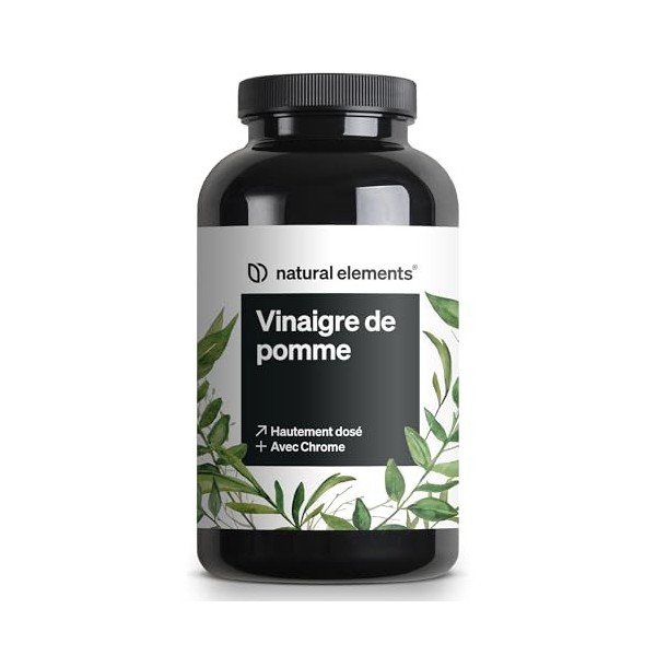 Vinaigre de Cidre de Pomme 1500mg avec la Mère et Chrome – Favorise la Santé Glycémique*, 180 Gélules pour 3 Mois, Hautement 