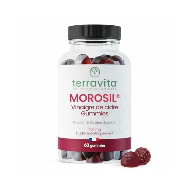 Gummies MOROSIL® - Vinaigre de Cidre | 400 mg de Morosil® issu d’Orange Moro | Efficacité Cliniquement Prouvée | 60 Gummies V
