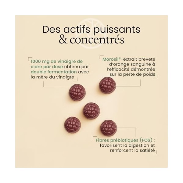 Gummies MOROSIL® - Vinaigre de Cidre | 400 mg de Morosil® issu d’Orange Moro | Efficacité Cliniquement Prouvée | 60 Gummies V