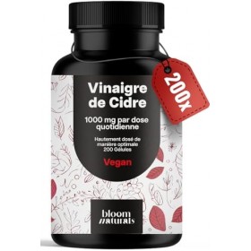 Gélules de Vinaigre de Cidre Hautement Dosées - 200 Gélules - 1000 mg par Dose Quotidienne - Vegan & Produites en Allemagne -