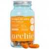 Archie, Capsules Vinaigre de Cidre Biologique - Naturel, sans gluten, sans lactose. Cure de 1 mois. 60 capsules. Made in Fran