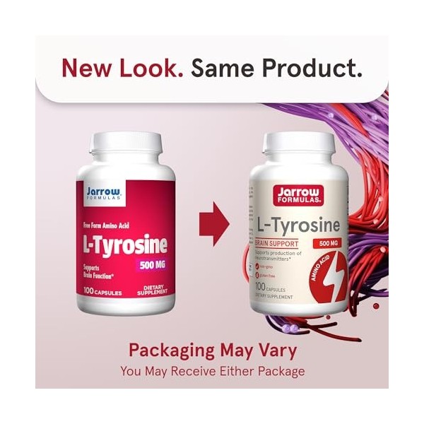 Jarrow Formulas, L-Tyrosine 500, 500 mg, 100 Capsules