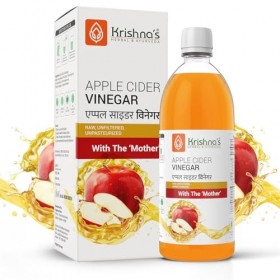 Krishnas Apple Cider Vinegar 1000 ml | Raw, Unfiltered, Unpasteurized | with the Mother