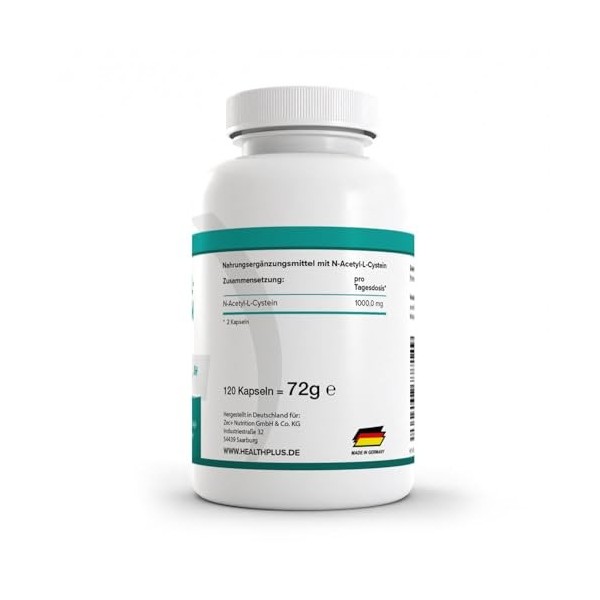 Zec+ Health+ N-Acetyl L-Cysteine 120 capsules Sans saveur
