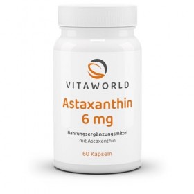 Vitaworld Astaxanthine 6mg production 60 Veg Capsules Pharmaceutical 100% naturel, sans additifs de Haematococcus pluvialis