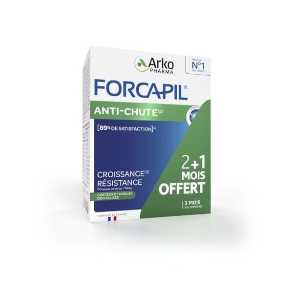 Arkopharma - Forcapil Anti-chute | Complément Alimentaire Cheveux et Ongles - Prévient la Chute de Cheveux - Résistance - Cro