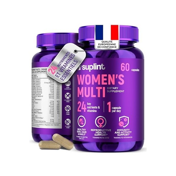 Multivitamines et Minéraux Femme Haute Puissance – Complexe A–Z avec Vitamine B6, Fer, Zinc & Vitex – 180 Gélules – Complémen...