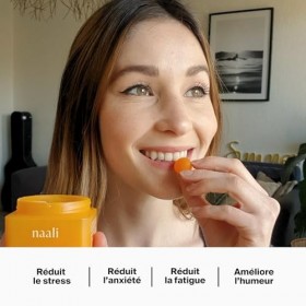 Naali Gummies Anti Stress Safran Vitamines B3 B6 B9 B12 – 60 Gommes - Fatigue, Soutien de l’Humeur, Énergie Mentale – Sans Su...