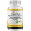 Multivitamines et minéraux vegan – Source renforcée de vitamine C, vitamine k2, B12 et fer - 180 pilules vegan multivitamines...
