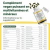 Multivitamines et minéraux vegan – Source renforcée de vitamine C, vitamine k2, B12 et fer - 180 pilules vegan multivitamines...