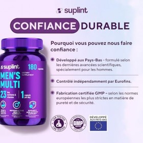 Multivitamines Homme Haute Puissance - Complexe A-Z Vitamines, Minéraux et Compléments - 180 Gélules pour 180 Jours - Énergie...