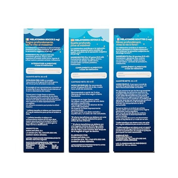 Gouttes de mélatonine – Mélatonine 1 mg gouttes – Sommeil doux et profond, sans effet de “crash” – Réveil sans somnolence – G