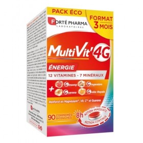 Forté Pharma - Multivit 4G Energie - Complément Alimentaire Boost Energie, Fatigue - Vitamine C, Vitamine D, Ginseng, Gingem ...