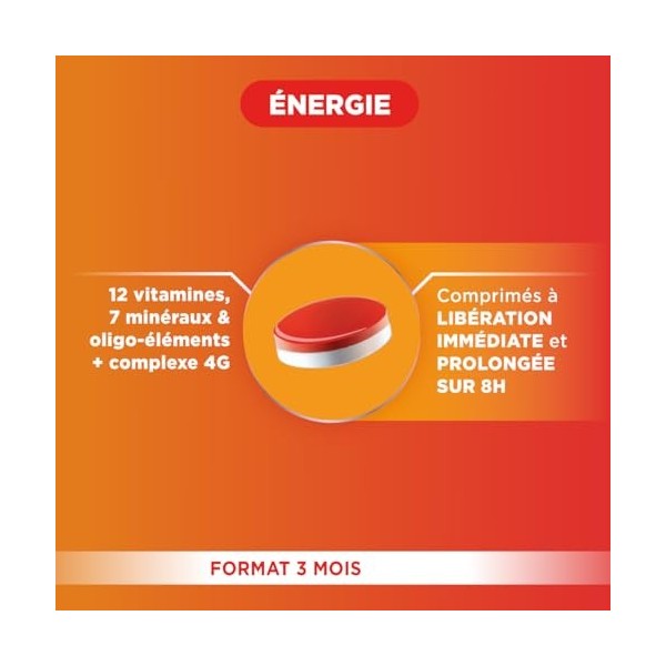 Forté Pharma - Multivit 4G Energie - Complément Alimentaire Boost Energie, Fatigue - Vitamine C, Vitamine D, Ginseng, Gingem ...