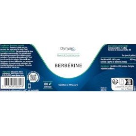 Berbérine Pure concentrée à 98% - Glycémie & Cholestérol - Extraite de Berberis Aristata - 60 Gélules de 300mg - Haut grade d