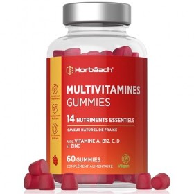 Multivitamines Gummies Adulte | 14 Vitamines Minéraux Essentiels - Vitamine A, Vitamine B12, Vitamine C, Vitamine D et Zinc |