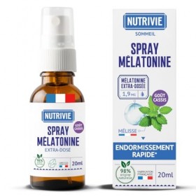 Spray Mélatonine 1,9 mg - Endormissement Rapide & Sommeil Réparateur - Enrichi en Mélisse française - Effet Immédiat - 20 ml 