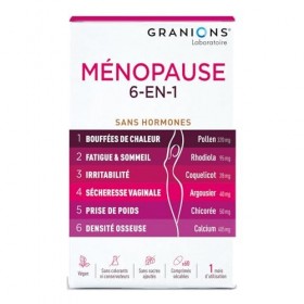 GRANIONS - MENOPAUSE 6-EN-1 | 1 MOIS - Menopause bouffee de chaleur et poids - Ménopause Perte de Poids - Bouffees de Chaleur