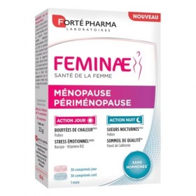 Forté Pharma - Feminae Ménopause Périménopause - Sans hormones - Bouffee de chaleur, équilibre hormonal, fatigue - Pollen, bê