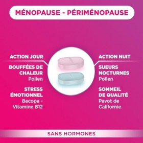 Forté Pharma - Feminae Ménopause Périménopause - Sans hormones - Bouffee de chaleur, équilibre hormonal, fatigue - Pollen, bê